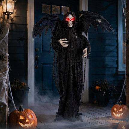 DREAMADE 5.5 FT Halloween Standing Grim Reaper with Red Eyes