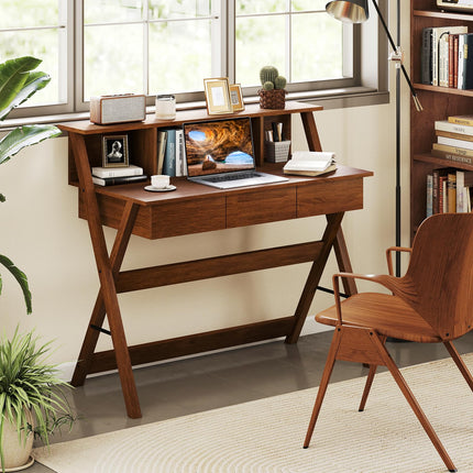 Dreamade Mid Century Modern Desk with 3 Drawers