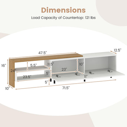 Dreamade Modern TV Stand for 80 Inches TVs with Storage Shelves and Cabinets
