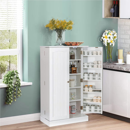 Dreamade 41" Kitchen Pantry Cabinet, 2-Door Storage Cabinet with 17 Shelves