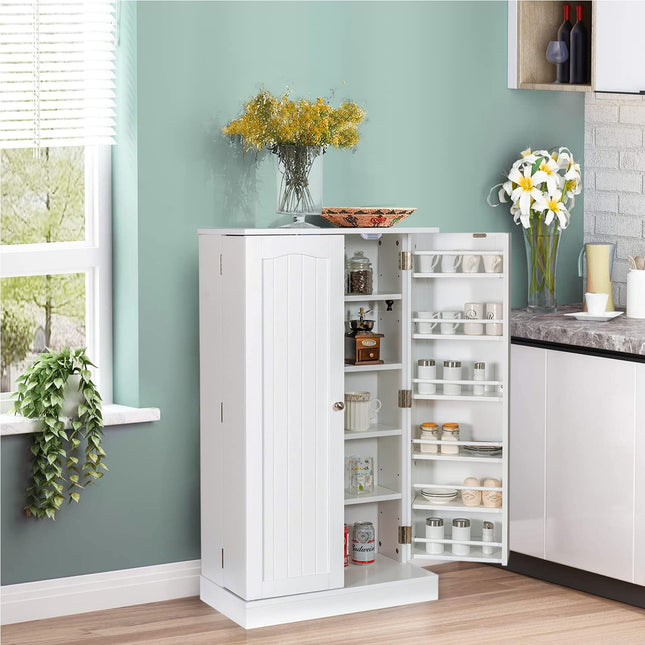 Dreamade 41" Kitchen Pantry Cabinet, 2-Door Storage Cabinet with 17 Shelves