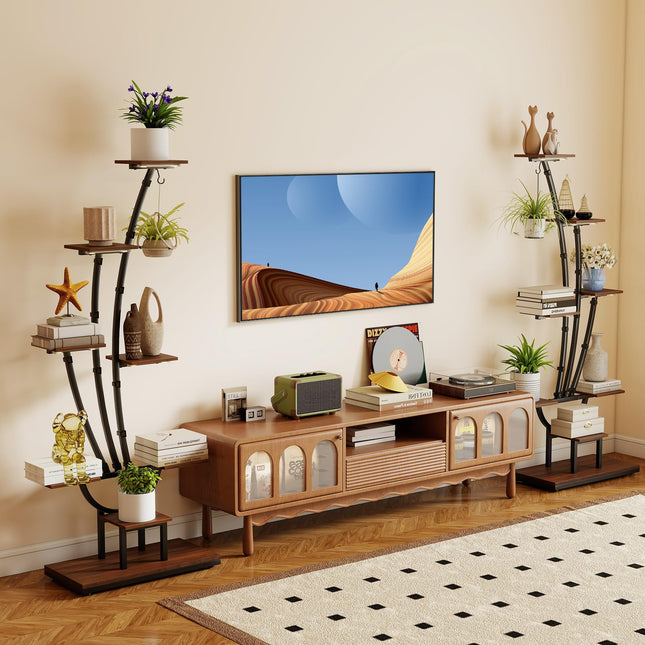 Dreamade Plant Stand Indoor 8-Tier 62" Tall Corner Metal Plant Shelf for Multiple Plants