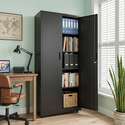 Dreamade 73" Tall Metal Storage Cabinet for Garage and Office