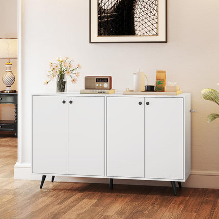 Dreamade Buffet Sideboard 4-Door Storage Cabinet with 5-Position Adjustable Shelves
