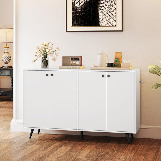 Dreamade Buffet Sideboard 4-Door Storage Cabinet with 5-Position Adjustable Shelves
