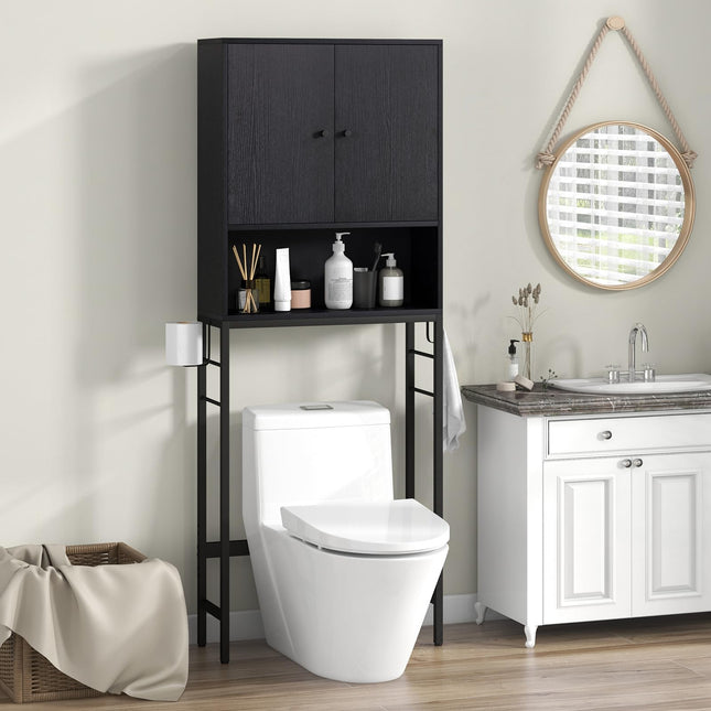Dreamade Over The Toilet Storage Cabinet - Toilet Shelf Rack with Anti-Tip Device