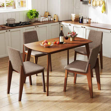 Dreamade Rectangular Kitchen Table and Chairs Set w/Rubber Wood Frame