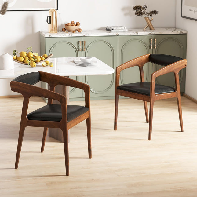 Dreamade Modern Accent Chair - PU Leather Upholstered Armchairs w/Cozy Backrest & Padded Seat Cushion