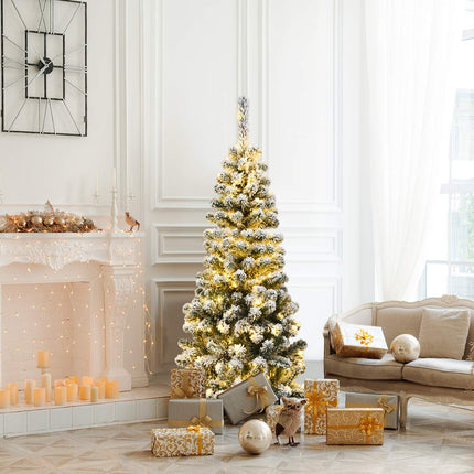 Dreamade 4.5ft / 6ft / 7.5ft Artificial Snow Flocked Christmas Tree