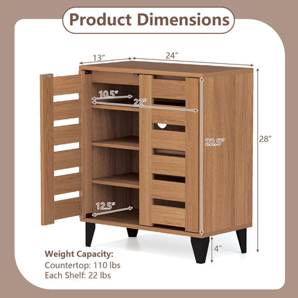 Dreamade Shoe Cabinet with Louvered Doors
