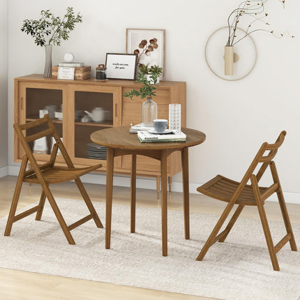 Dreamade Wooden Folding Chairs Set, Dining Chairs with Wide Curved Seat