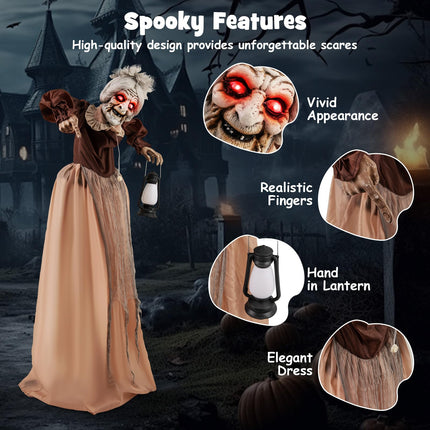 Dreamade Halloween Animatronic, Talking Zombie Maid in Lantern