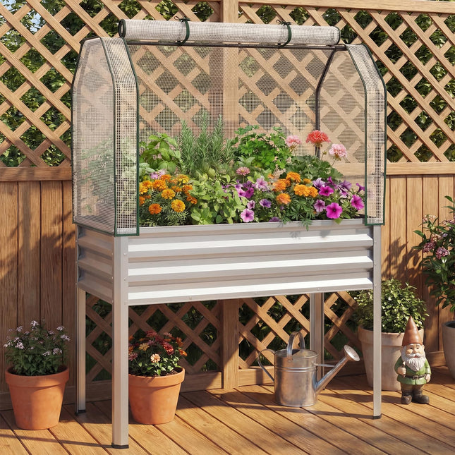 Dreamade Raised Garden Bed with Legs & Greenhouse Cover (1/2)