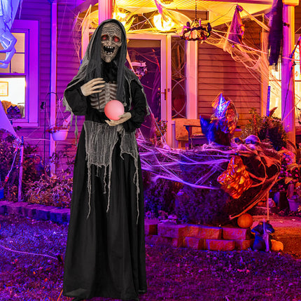 DREAMADE 6ft Halloween Animatronic Wicked Witch Sound and Button Activated