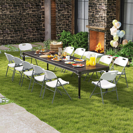 Dreamade 4/8/12-Pack Plastic Folding Chairs, HDPE Waiting Room Chairs w/Metal Frame