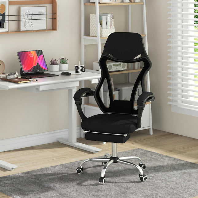 Dreamade Ergonomic Desk Chair with Footrest, Mesh Office Chair with Height-Adjustable & Tilting Backrest