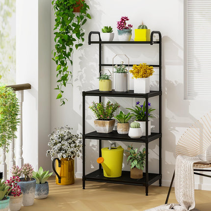 Dreamade Bakers Rack, 4-Tier Microwave Oven Stand, Kitchen Storage Rack with Mesh Wire Metal Shelves