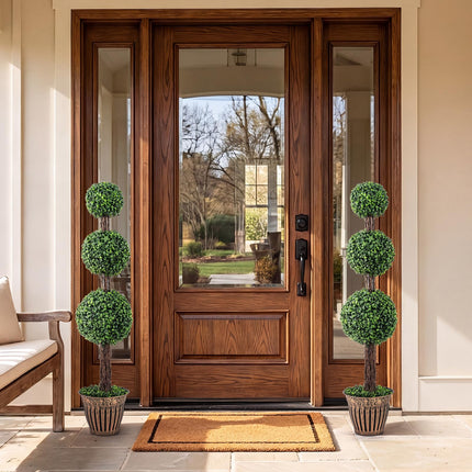 Dreamade Artificial Triple Ball Boxwood Tree 4 FT Fake Topiary Tree(1/2)
