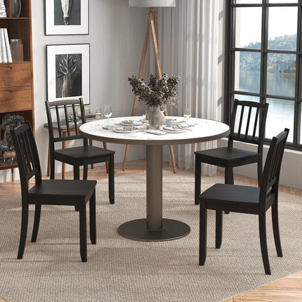 Dreamade Farmhouse Dining Chairs Set of 2/4, Modern Kitchen Chairs w/Rubber Wood Legs & Curved Backrest