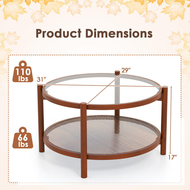Dreamade Rattan Coffee Table