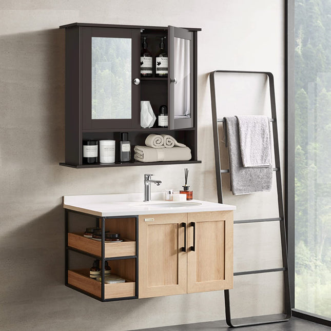 Dreamade Medicine Cabinet, Bathroom Wall Cabinet with 2 Mirrored Doors, Adjustable Shelf