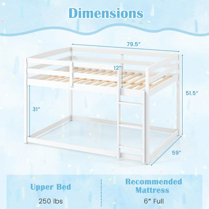 Dreamade Full Over Full Bunk Bed with Full-Length Guardrails