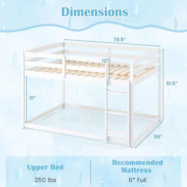 Dreamade Full Over Full Bunk Bed with Full-Length Guardrails