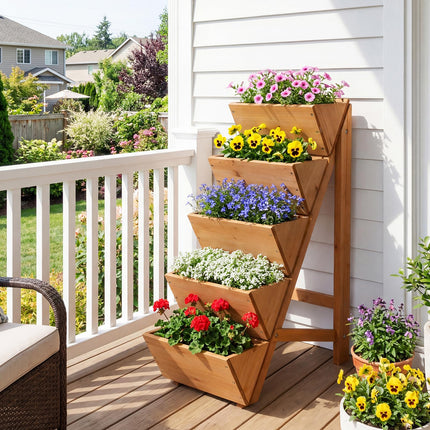 Dreamade 5-Tier Wooden Vertical Raised Garden Bed