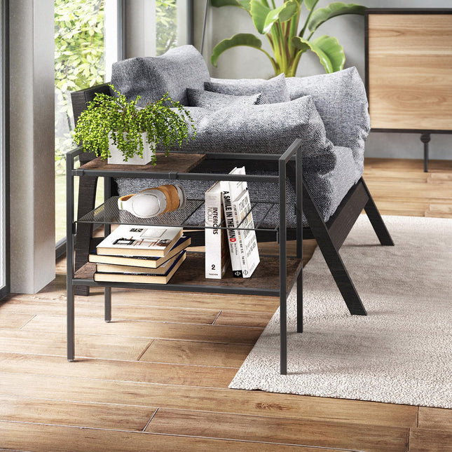 Dreamade 3-Tier Storage Rack, 24" Compact Shelving Unit Storage Shelves with Unique Removable Panel for Different Heights