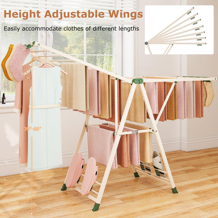 Dreamade 72.5 Inches Clothes Drying Rack with Height Adjustable Wings