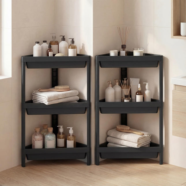 Dreamade 3-Tier Corner Shower Caddy 2-Pack with Detachable Design