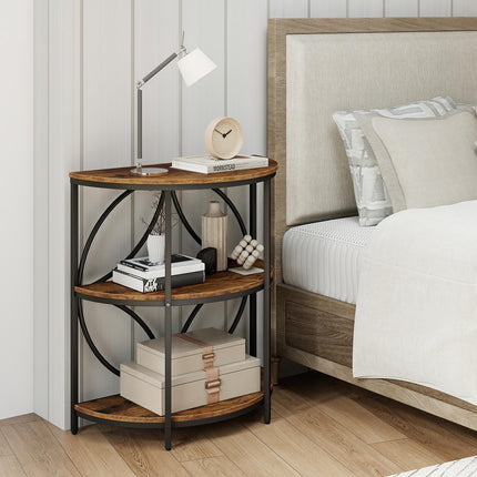 Dreamade Half Round End Table 3-Tier Narrow Side Table(1/2)