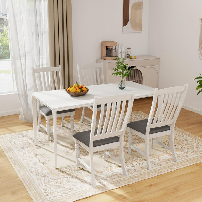 Dreamade Wood Dining Chairs Set of 2/4 Farmhouse Kitchen Chairs with Solid Wood Frame, Max Load 355 Lbs