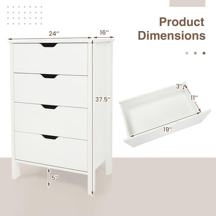 Dreamade 4 Drawer Storage Cabinet with Handles & Anti-Tipping Kits