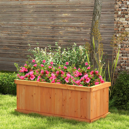 Dreamade Raised Garden Bed | 31”x14”x12” Wooden Planter Box with 4 Drainage Holes (1/2)