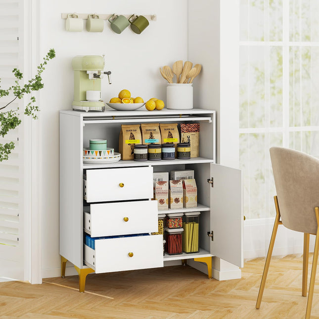 Dreamade 3-Drawer Modern Storage Cabinet with 2 Doors