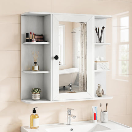Dreamade Wall Mounted Bathroom Medicine Cabinet with Mirror & Shelves
