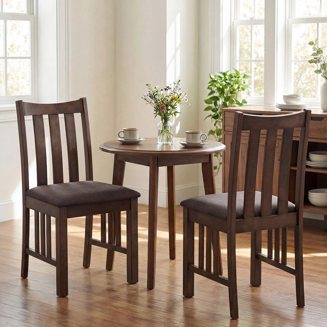 Dreamade Rubber Wood Dining Chairs with Upholstered Cushioned Seat (2/4)