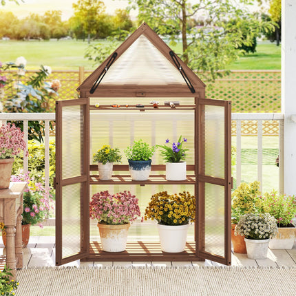 Dreamade Garden Cold Frame Mini Greenhouse Storage Shelves