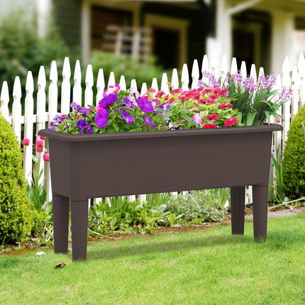 Dreamade Raised Garden Beds Outdoor Set of 2, Self-Watering Planter Box with Detachable Legs & Drainage Hole