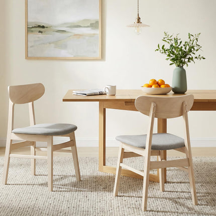 Dreamade Wooden Dining Chairs Set of 2/4 Upholstered Kitchen Chairs with Rubber Wood Legs