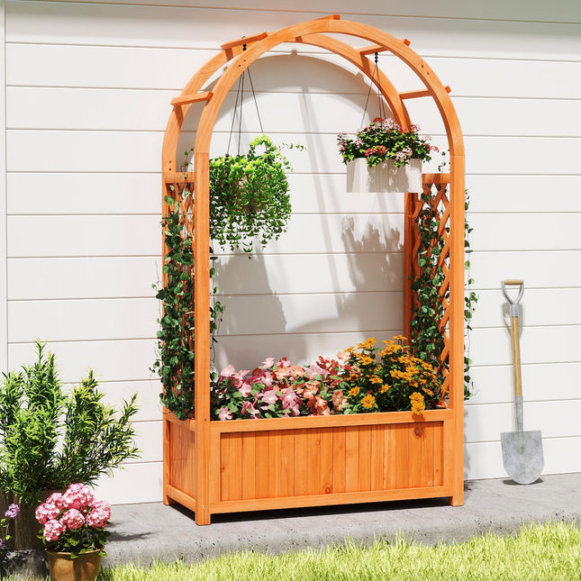 Dreamade Raised Garden Bed with Arch Trellis