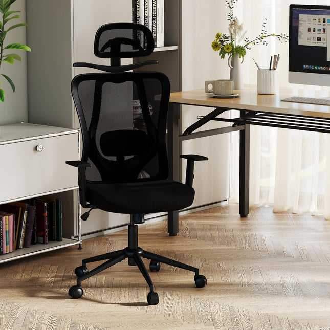 Dreamade Ergonomic Office Chair with 3D Headrest and Reclining Backrest