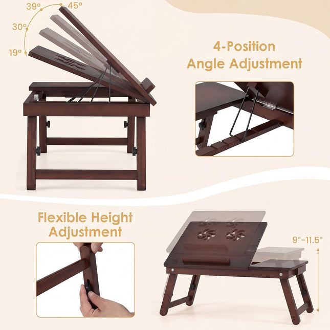 Dreamade Bamboo Laptop Desk for Bed