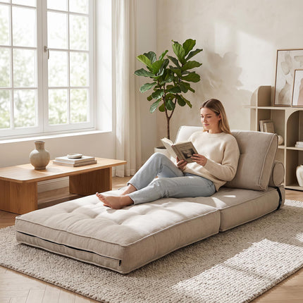 Dreamade 3-in-1 Folding Sofa Bed with Bolster & Pillow