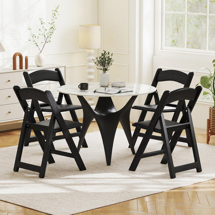Dreamade Folding Chairs Portable Resin Event Chairs with Padded Seat