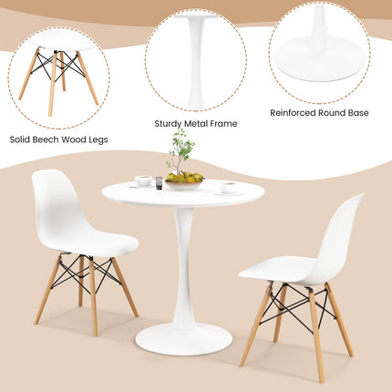Dreamade Dining Room Table Set for 2 or 4, Compact Kitchen Dining Table Set with 32" Round Table and DSW Chairs