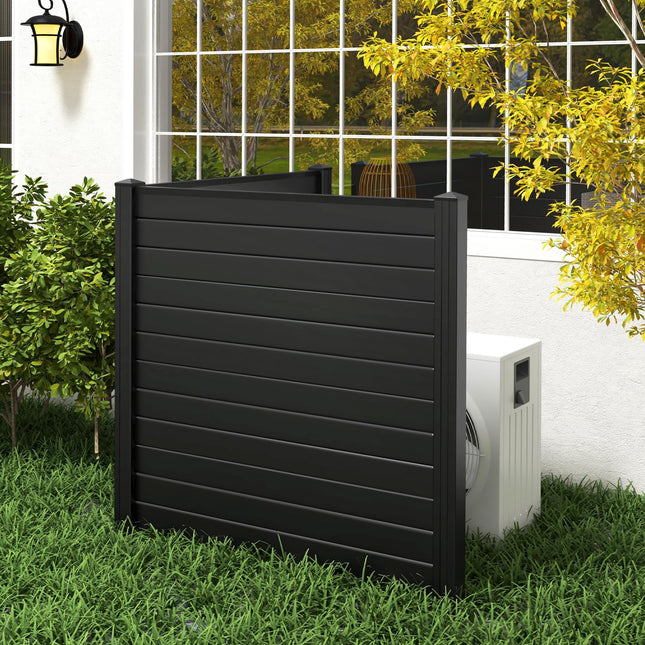 Dreamade Air Conditioner Fence 2 Panels - 48''W x 48''H Outdoor Privacy Screen with Upgraded Metal Stakes
