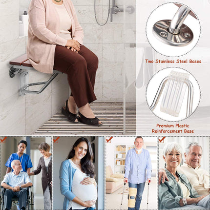 15" Folding Shower Seat Bench300lb Capacity for Senior