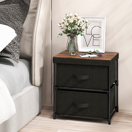 Dreamade Nightstand Set of 2 with 2 Fabric Drawers